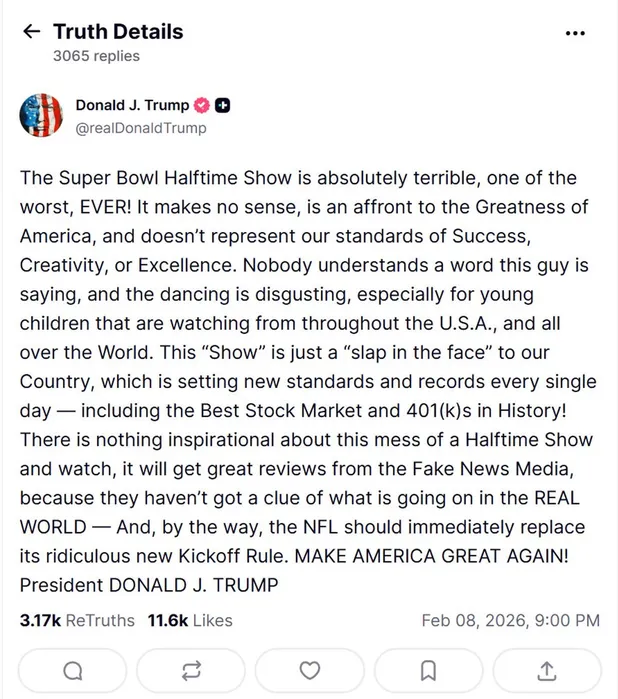 Super bowl & reacción de Trump